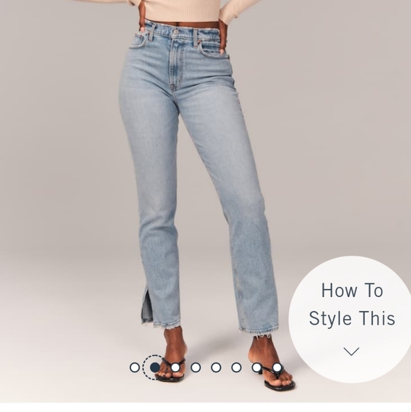 Abercrombie and fitch curve love 90s ultra high rise straight jeans - Picture 2 of 8